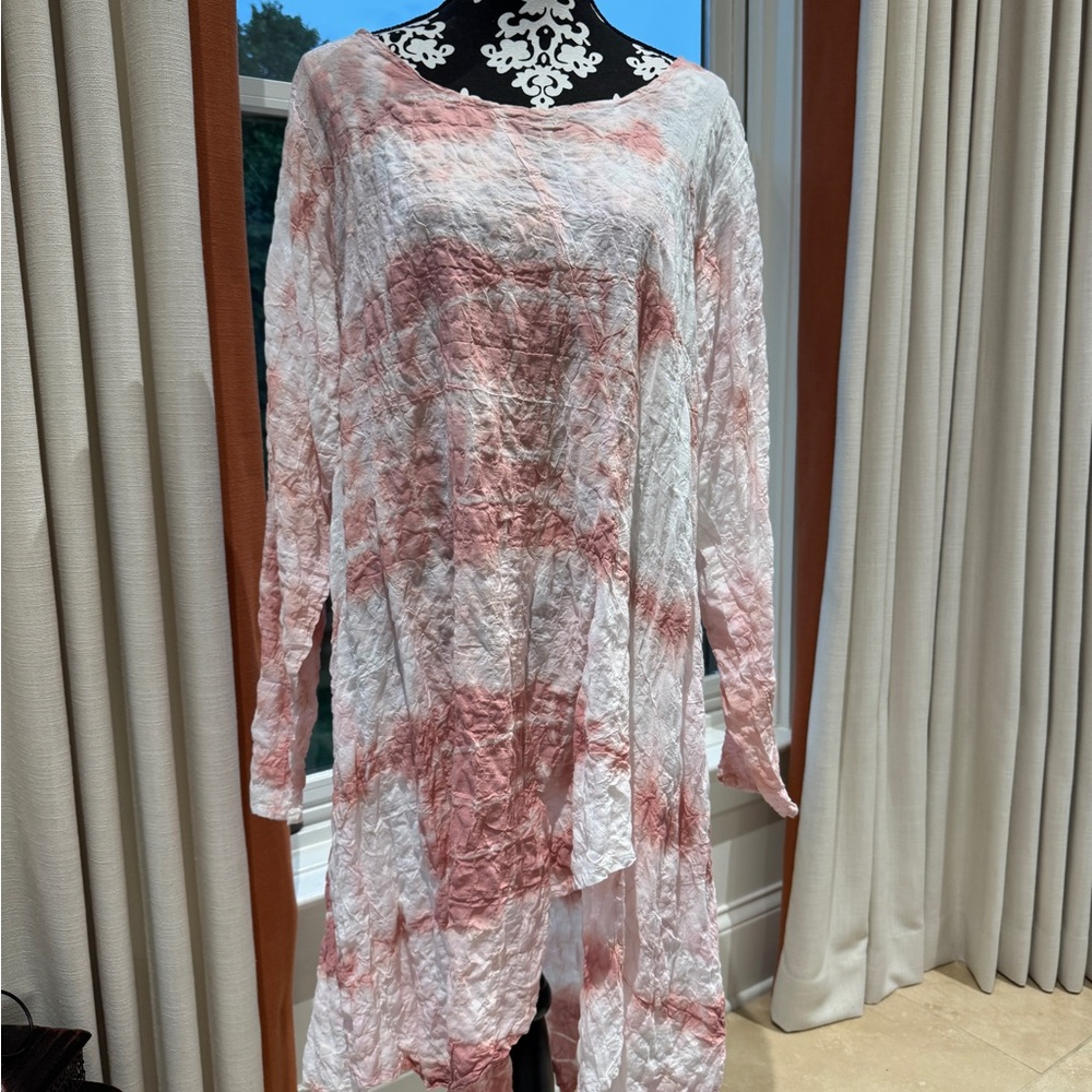 Elegant Tie-Dye Midi Dress or Long Top
